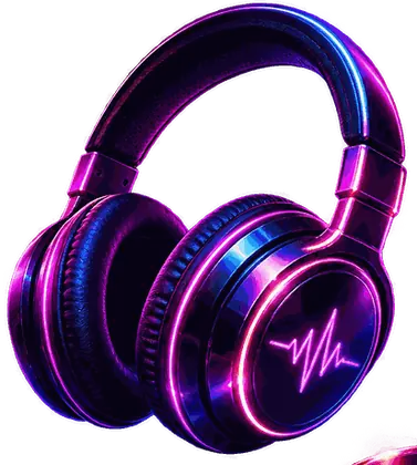 Neónové slúchadlá symbolizujúce uvítací bonus DJ Casino